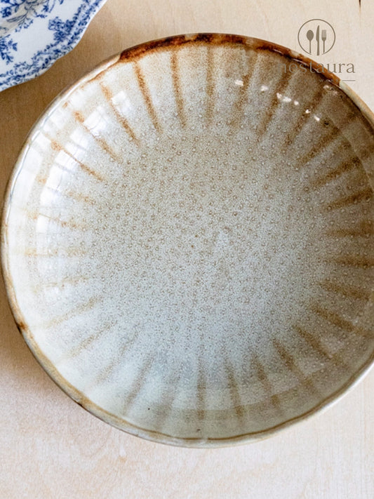 Vintage Ash Deep Ceramic Serving Plate