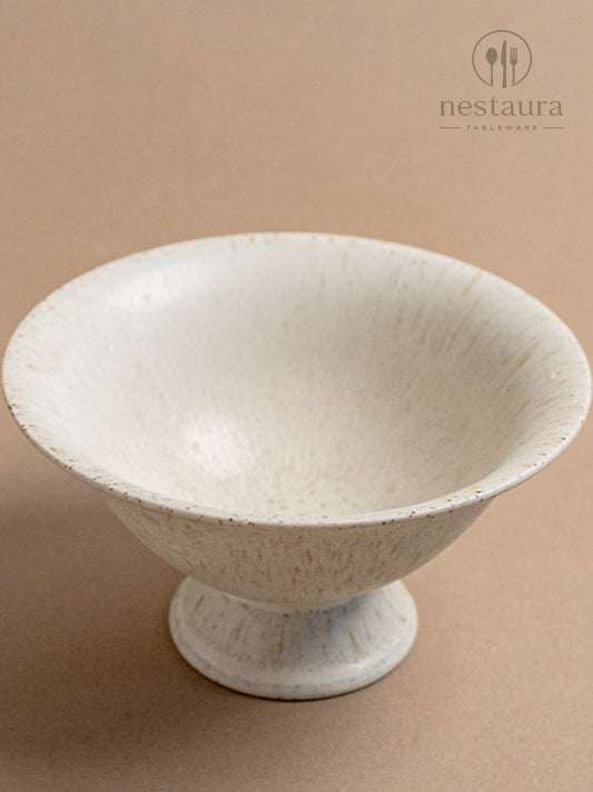 Ivory Rise Footed Ceramic Bowl