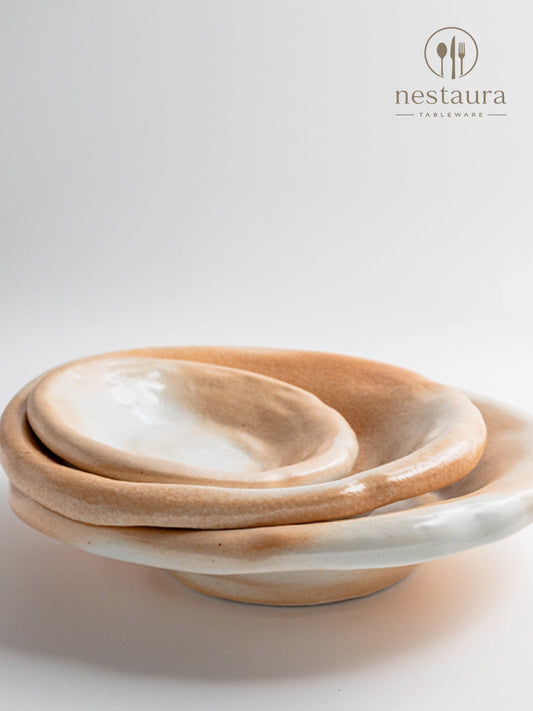 Handformed Ripple Ceramic Plate