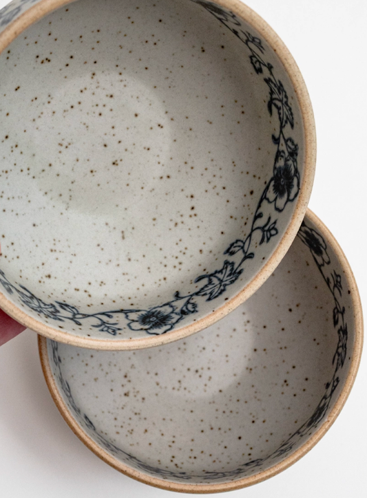 Autumn Bloom Footed Rice Bowl